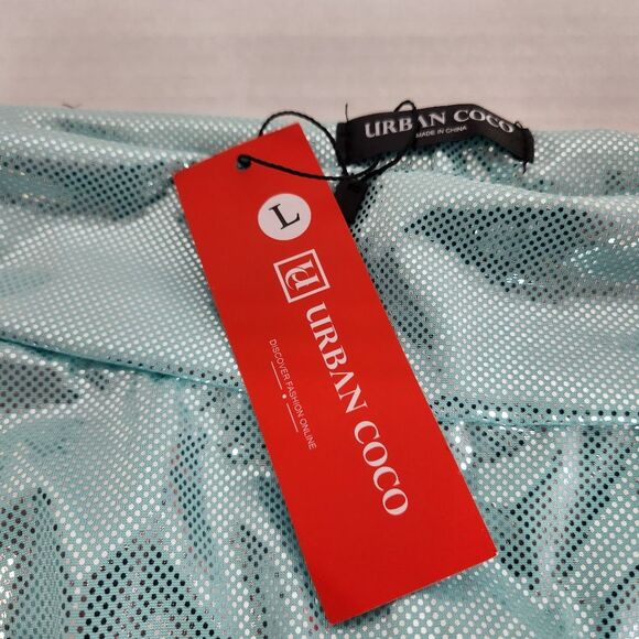 Urban Coco Shimmer Skirt Light Blue w/silver Dots Girls Size L NWT - Picture 2 of 8